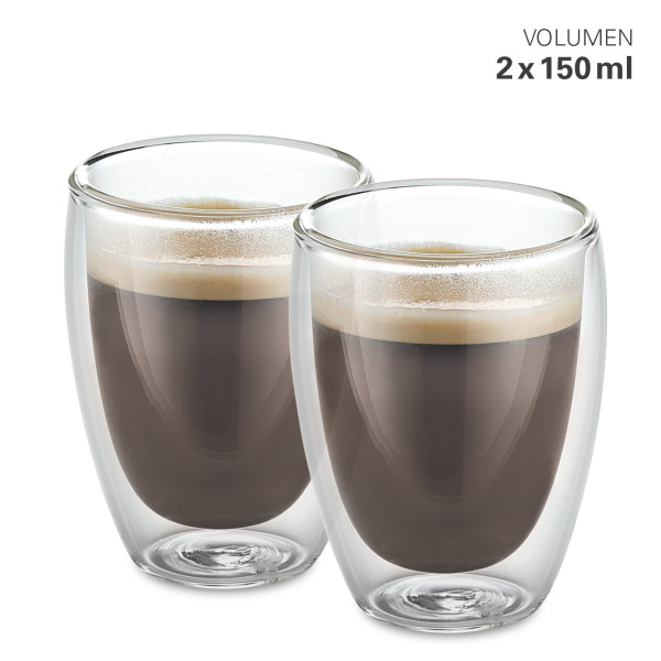 Gläser doppelwandig ,150 ml, 2er Set